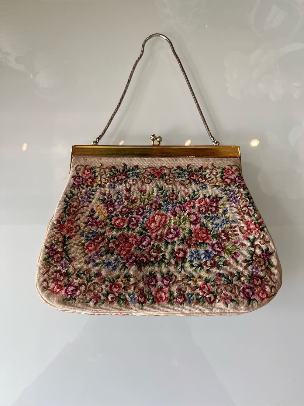 Vintage 1930’s Petit-Point Tapestry Evening Bag - Picture 1 of 6